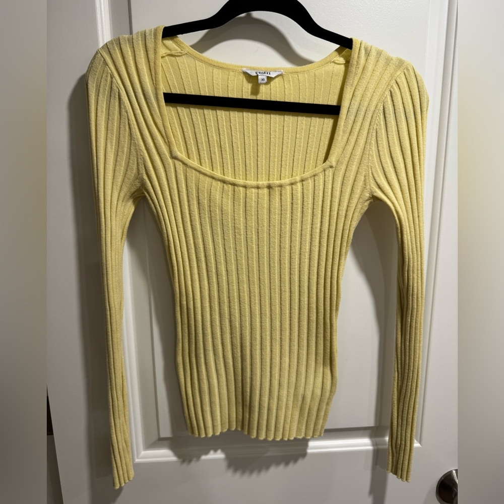 butter yellow ribbed sweater